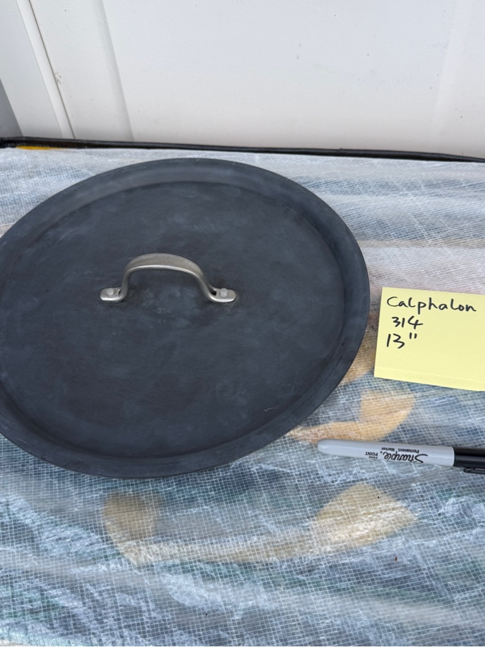 Calphalon Black Cookware Lid only with Stainless Steel Handle 13" #314